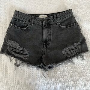 Forever 21 Black Distressed Jean shorts